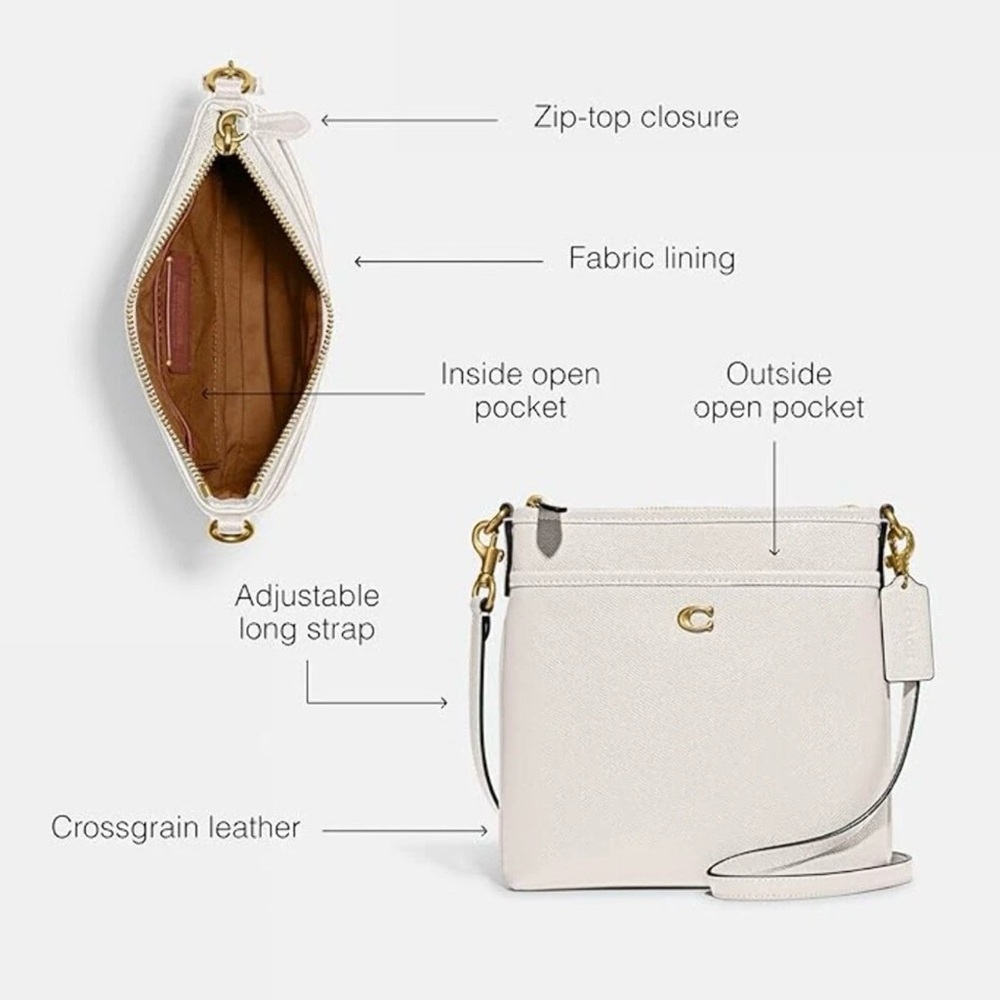 Coach Tan Crossbody Bag with Gold Accents - Picture 3 of 4